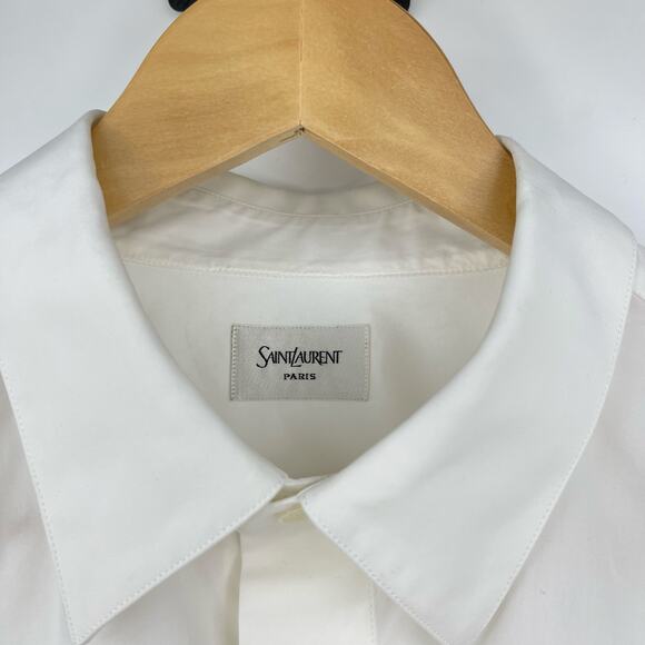 Saint Laurent | NWT Men's Cotton Poplin Shirt in White Size 39 / M / 15.5 Neck - Picture 4 of 15